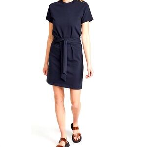 Vince - Navy Short Sleeve Tie Waist Dress Size Medium